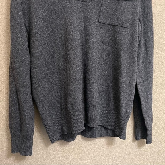 Banana Republic Men's Sweater Large Gray Shawl Collar Merino Wool Blend - Picture 5 of 16